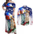 Philippines and American Together Couples Matching Off Shoulder Maxi Dress and Long Sleeve Button Shirt Filipino Eagle and Statue of Liberty - Wonder Print Shop