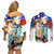 Philippines and American Together Couples Matching Off Shoulder Short Dress and Long Sleeve Button Shirt Filipino Eagle and Statue of Liberty - Wonder Print Shop