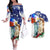 Philippines and American Together Couples Matching Off The Shoulder Long Sleeve Dress and Hawaiian Shirt Filipino Eagle and Statue of Liberty - Wonder Print Shop