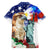 Philippines and American Together Family Matching Off Shoulder Maxi Dress and Hawaiian Shirt Filipino Eagle and Statue of Liberty - Wonder Print Shop