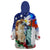 Philippines and American Together Wearable Blanket Hoodie Filipino Eagle and Statue of Liberty