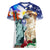 Philippines and American Together Women V-Neck T-Shirt Filipino Eagle and Statue of Liberty