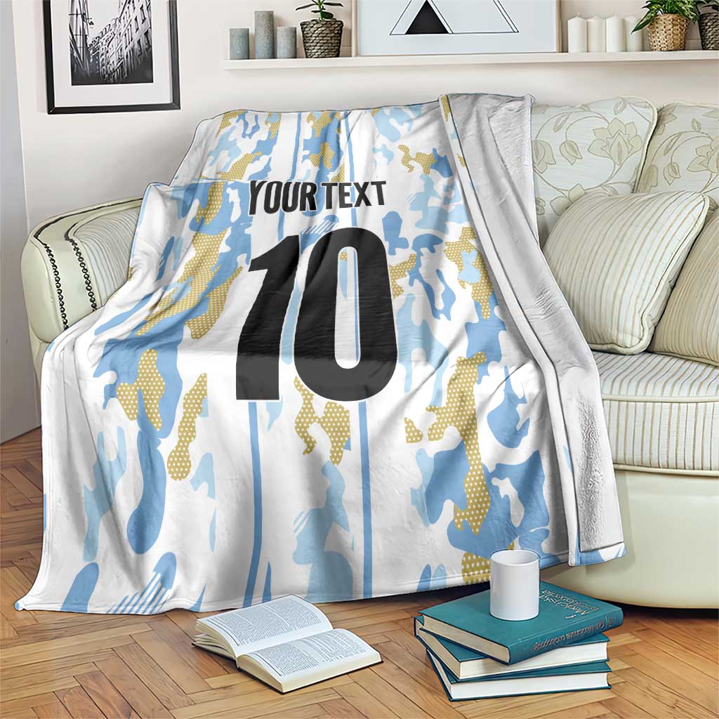 Custom Argentina Football Blanket Vamos La Albiceleste Camouflage Style