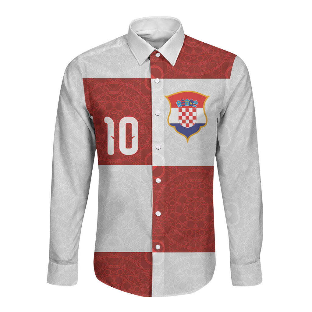 Custom Croatia Football Long Sleeve Button Shirt New Chapter - Croatian Lace - Making Inspiration Home Color
