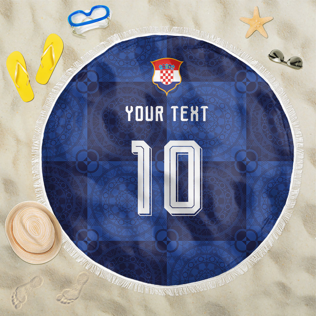 Custom Croatia Football Beach Blanket New Chapter - Croatian Lace - Making Inspiration Away Color
