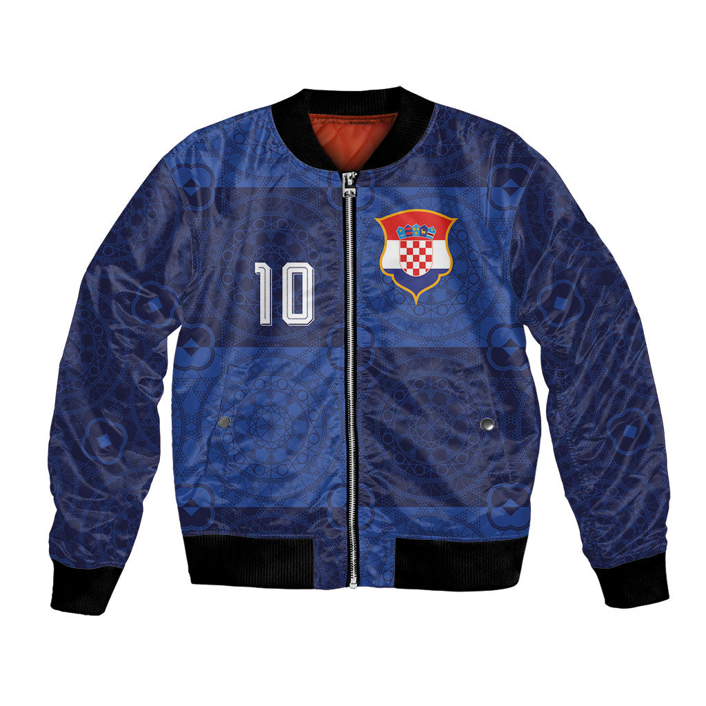 Custom Croatia Football Bomber Jacket New Chapter - Croatian Lace - Making Inspiration Away Color