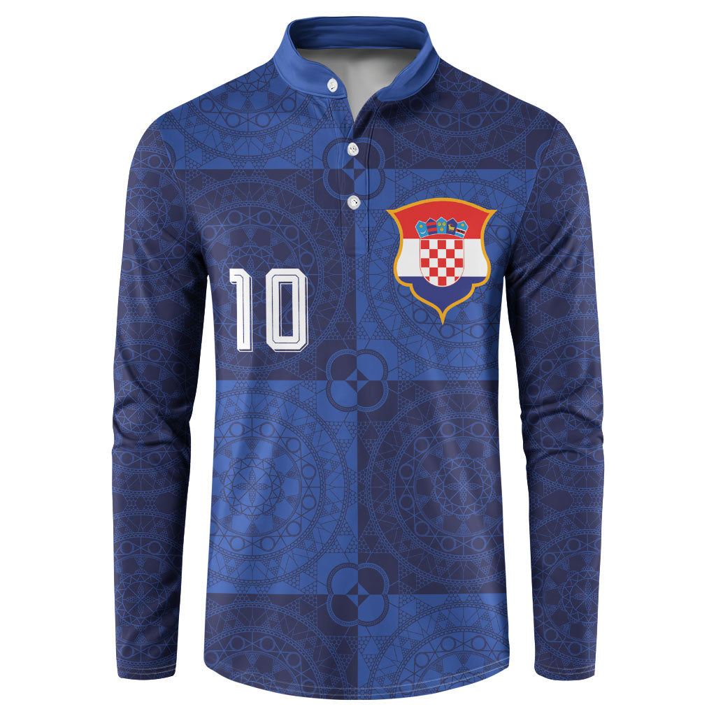 Custom Croatia Football Button Sweatshirt New Chapter - Croatian Lace - Making Inspiration Away Color