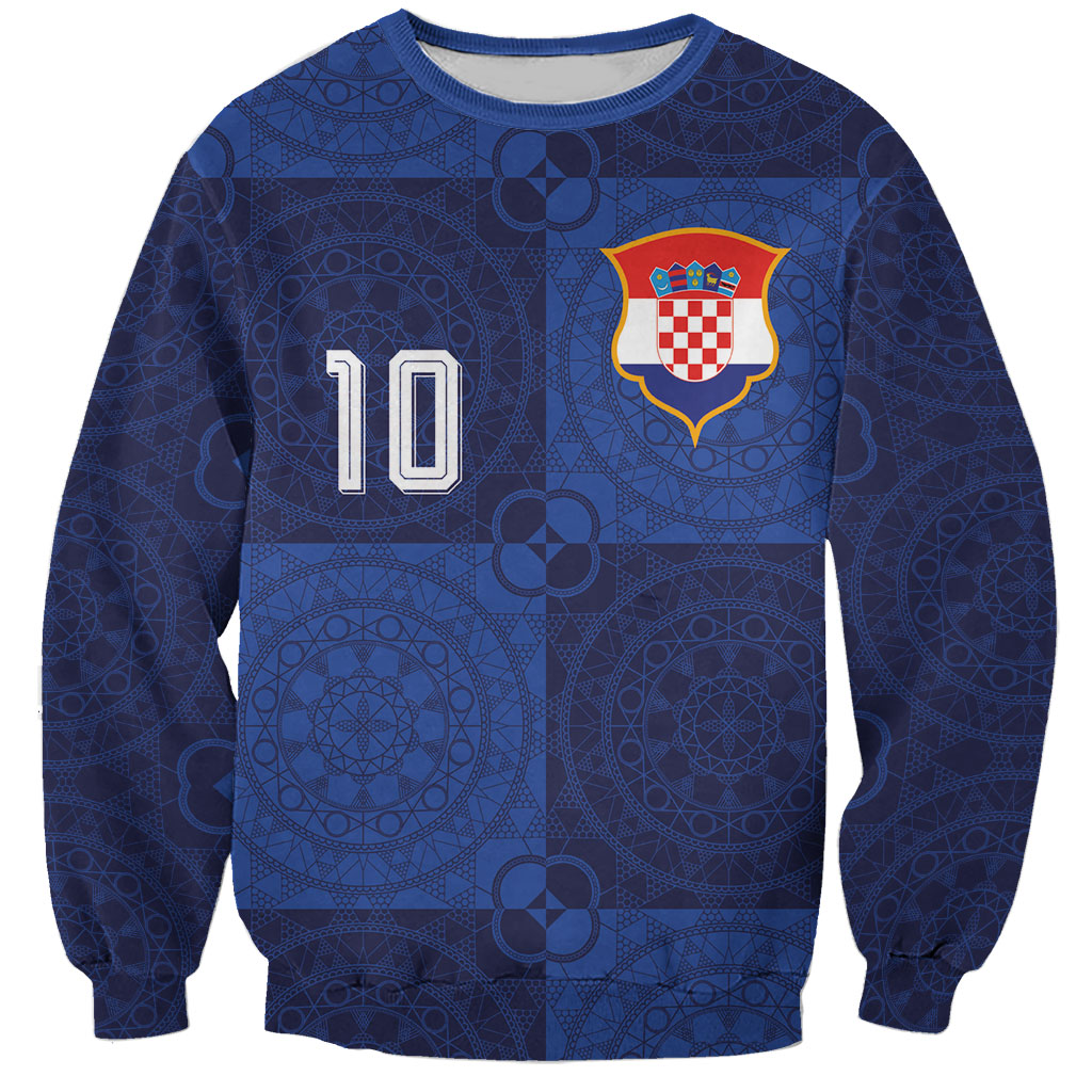 Custom Croatia Football Sweatshirt New Chapter - Croatian Lace - Making Inspiration Away Color