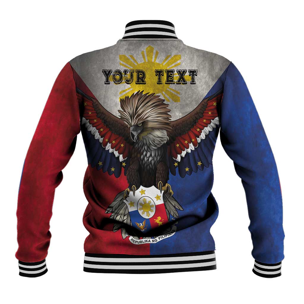Custom Philippines World Champion Boxing Baseball Jacket Eagle-Grunge Design - Wonder Print Shop