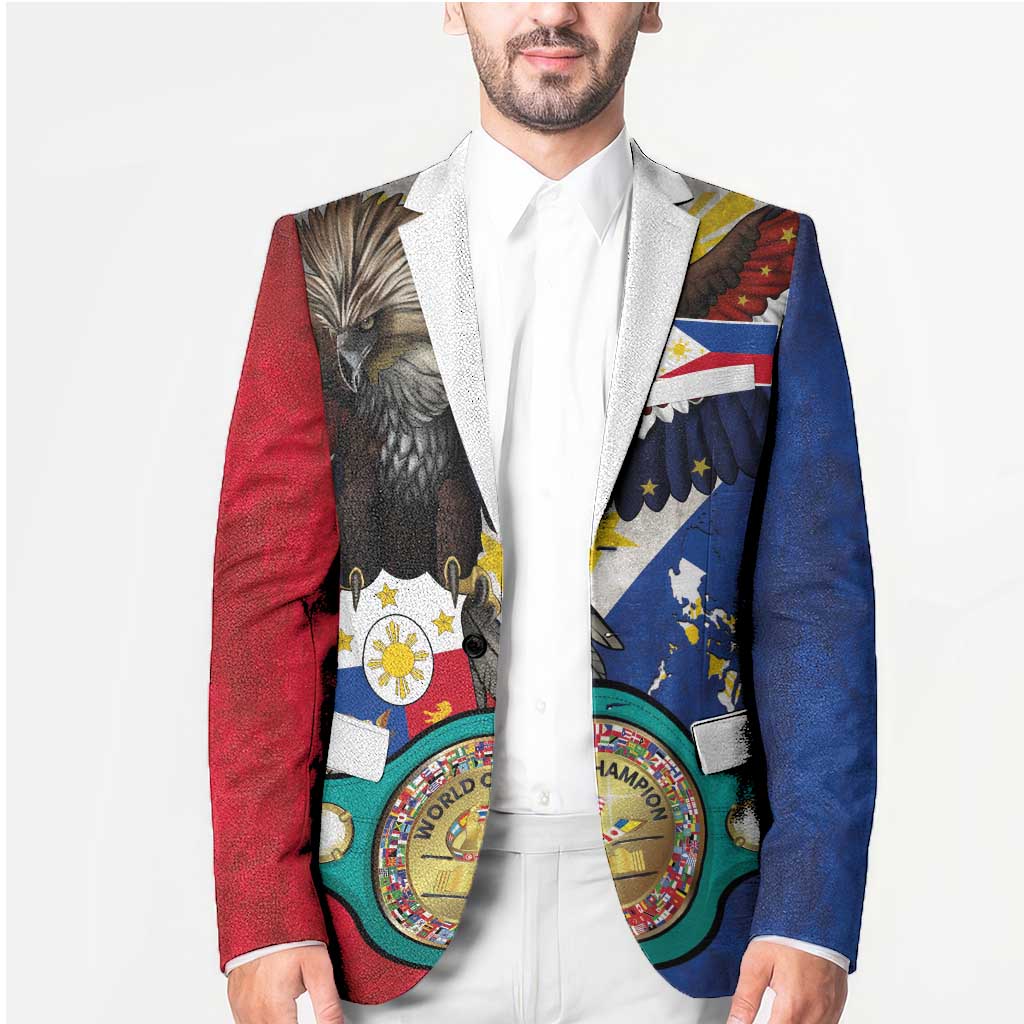 Custom Philippines World Champion Boxing Blazer Eagle-Grunge Design - Wonder Print Shop