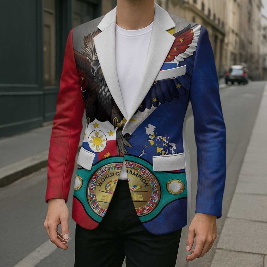 Custom Philippines World Champion Boxing Blazer Eagle-Grunge Design - Wonder Print Shop