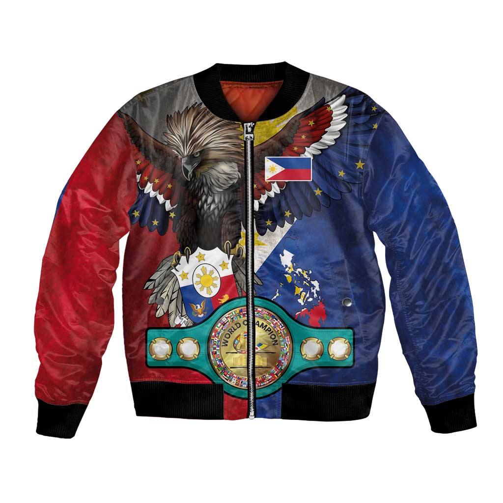 Custom Philippines World Champion Boxing Bomber Jacket Eagle-Grunge Design - Wonder Print Shop