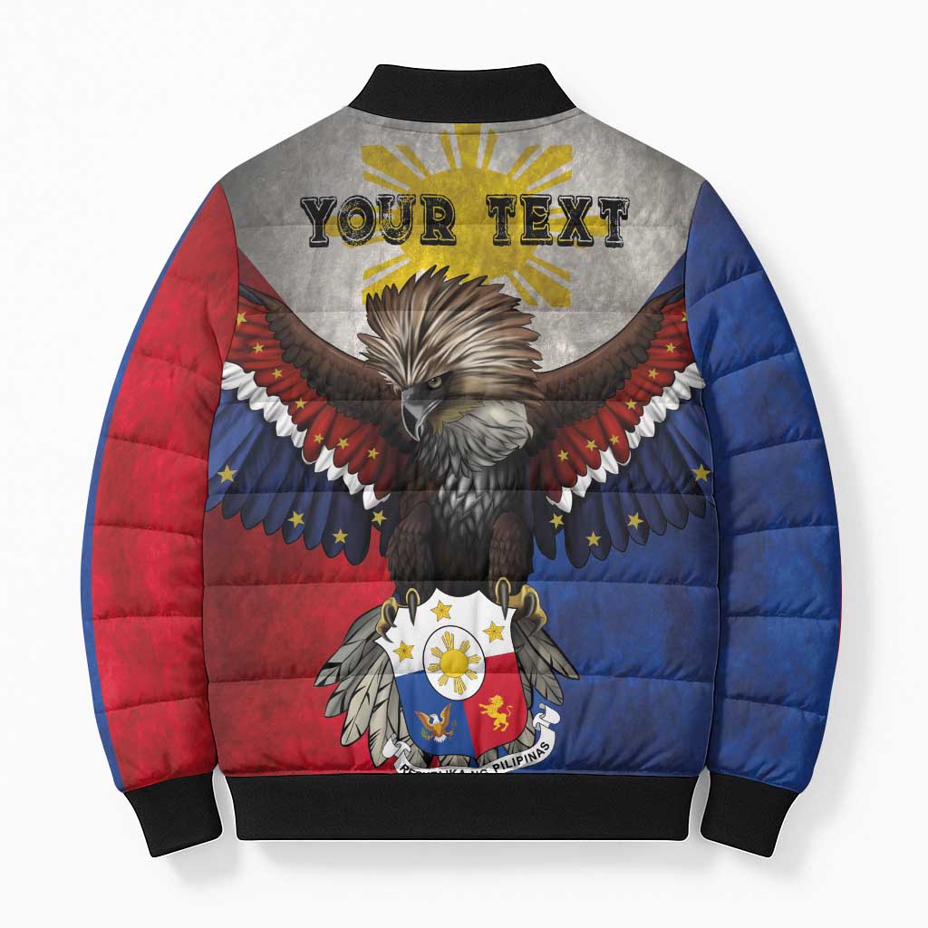 Custom Philippines World Champion Boxing Bomber Puffer Jacket Eagle-Grunge Design - Wonder Print Shop