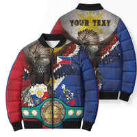 Custom Philippines World Champion Boxing Bomber Puffer Jacket Eagle-Grunge Design - Wonder Print Shop