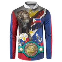 Custom Philippines World Champion Boxing Button Sweatshirt Eagle-Grunge Design - Wonder Print Shop