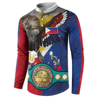 Custom Philippines World Champion Boxing Button Sweatshirt Eagle-Grunge Design - Wonder Print Shop