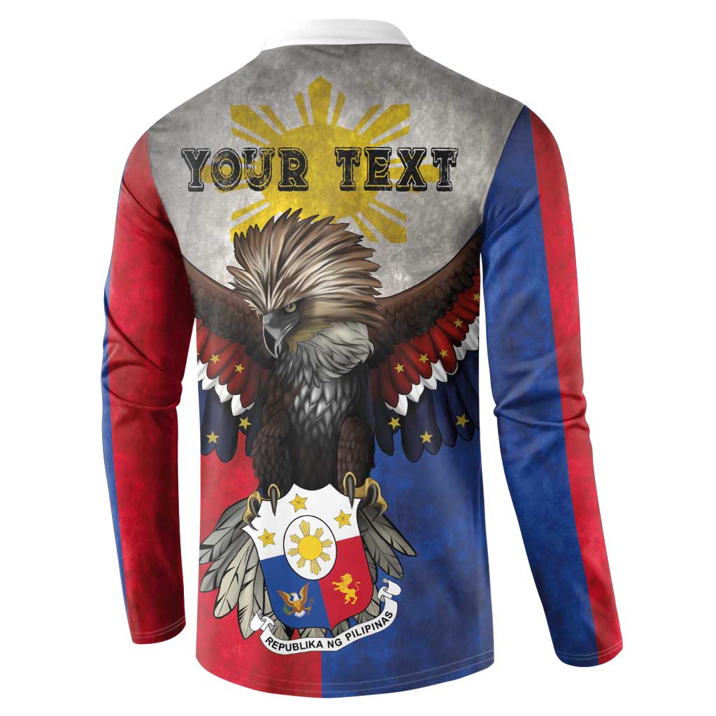 Custom Philippines World Champion Boxing Button Sweatshirt Eagle-Grunge Design - Wonder Print Shop