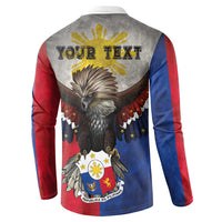 Custom Philippines World Champion Boxing Button Sweatshirt Eagle-Grunge Design - Wonder Print Shop