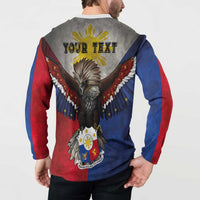 Custom Philippines World Champion Boxing Button Sweatshirt Eagle-Grunge Design - Wonder Print Shop