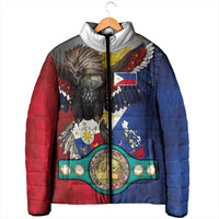 Custom Philippines World Champion Boxing Padded Jacket Eagle-Grunge Design - Wonder Print Shop