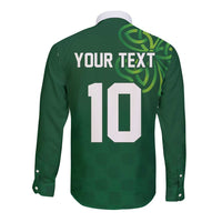 Custom Ireland Rugby-Celtic Shamrocks Long Sleeve Button Shirt