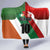 Custom Canada and Ireland Hooded Blanket Shamrocks and Maple Leaves
