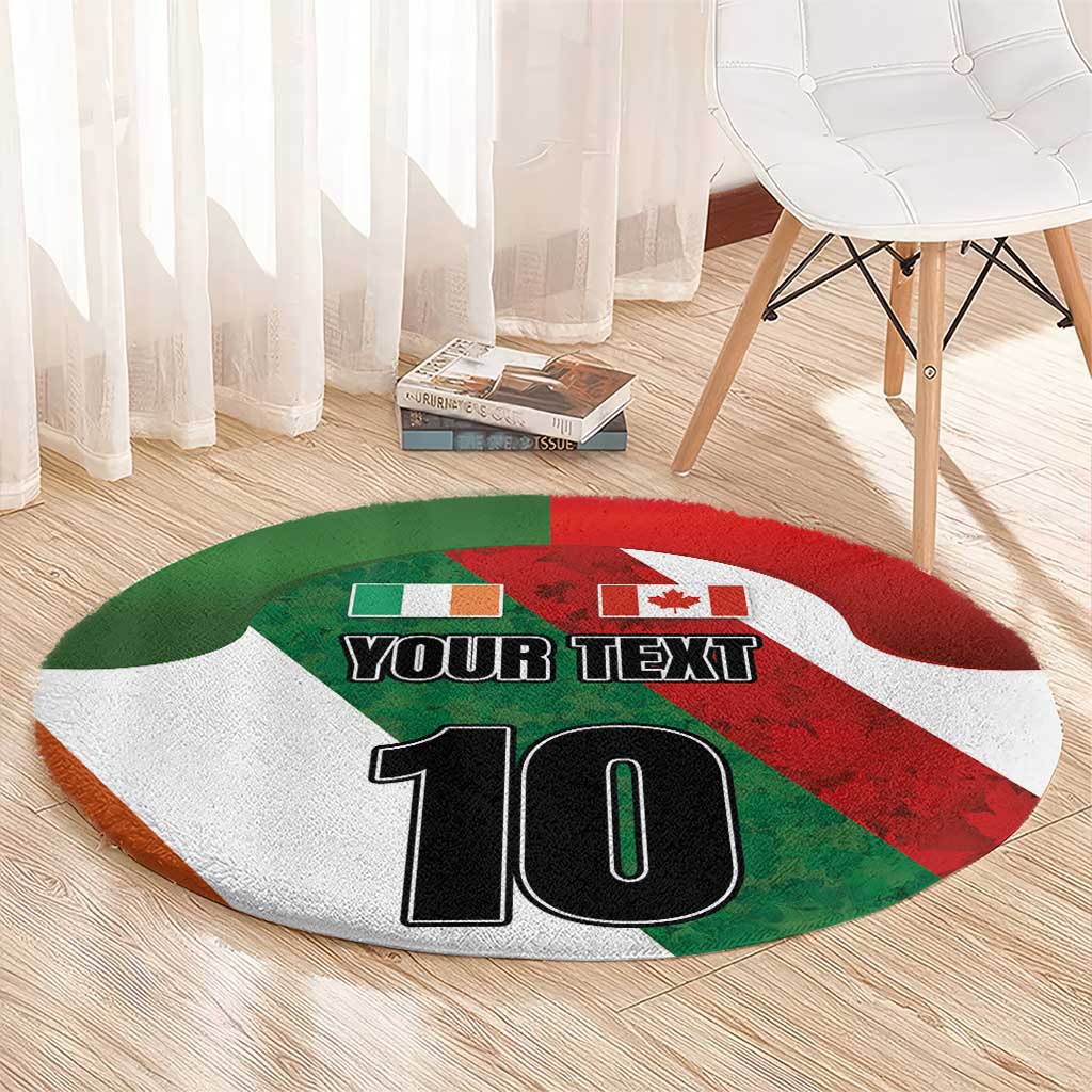 Custom Canada and Ireland Round Carpet Shamrocks and Maple Leaves