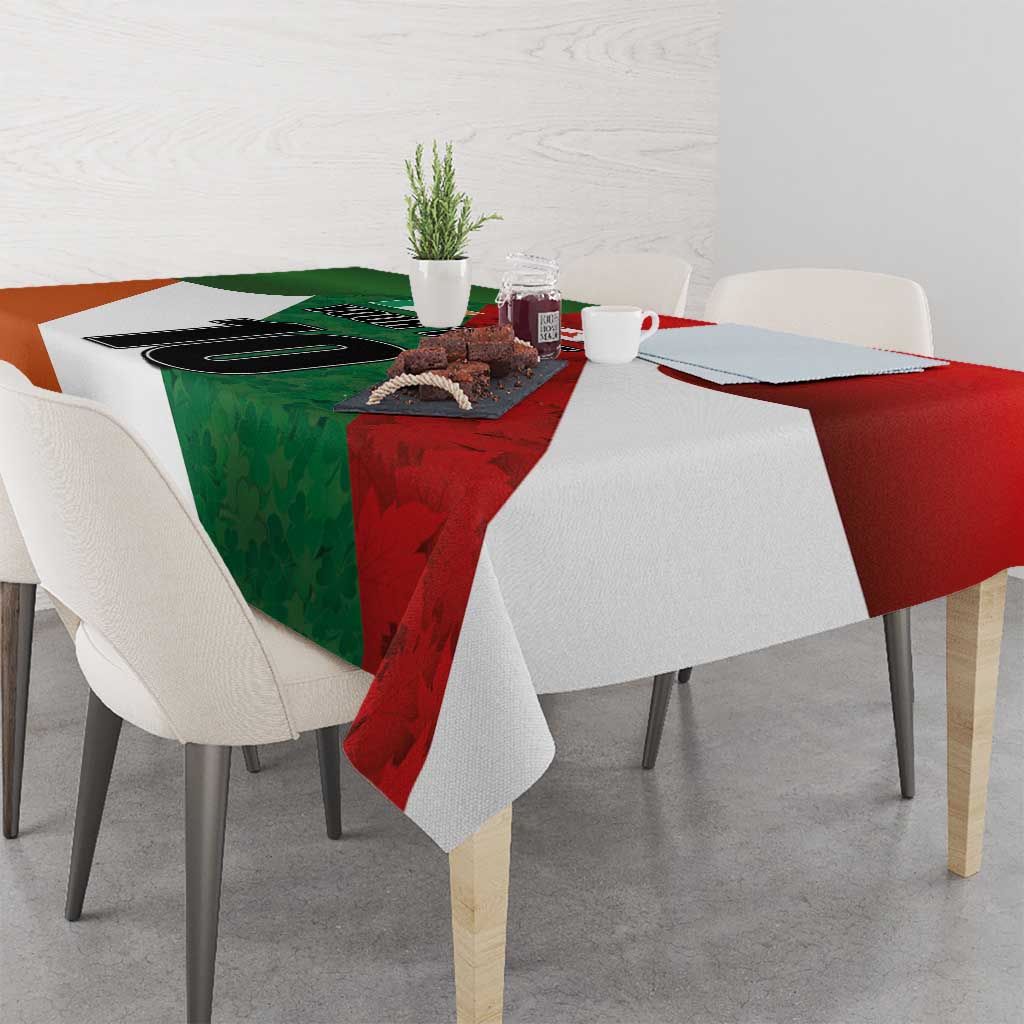 Custom Canada and Ireland Tablecloth Shamrocks and Maple Leaves