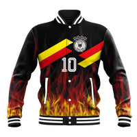 Custom Germany Football Baseball Jacket Flames Dot Patterns Sport