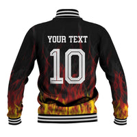 Custom Germany Football Baseball Jacket Flames Dot Patterns Sport