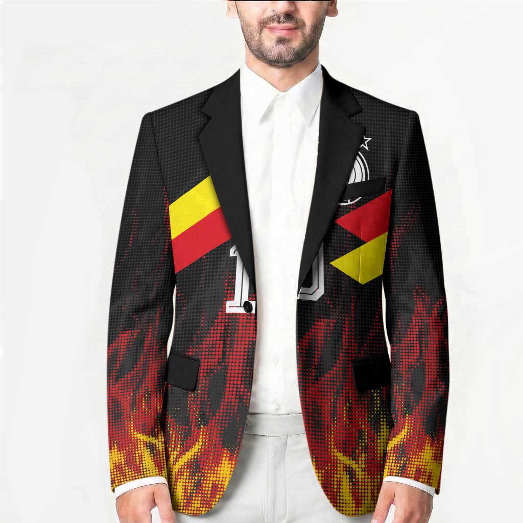 Custom Germany Football Blazer Flames Dot Patterns Sport