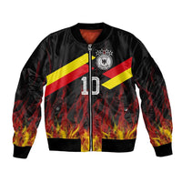 Custom Germany Football Bomber Jacket Flames Dot Patterns Sport