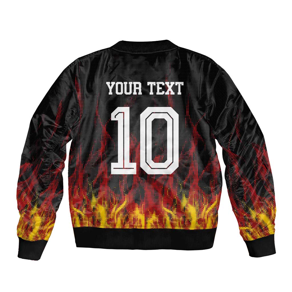 Custom Germany Football Bomber Jacket Flames Dot Patterns Sport