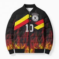 Custom Germany Football Bomber Puffer Jacket Flames Dot Patterns Sport