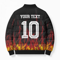 Custom Germany Football Bomber Puffer Jacket Flames Dot Patterns Sport