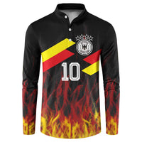 Custom Germany Football Button Sweatshirt Flames Dot Patterns Sport