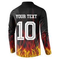 Custom Germany Football Button Sweatshirt Flames Dot Patterns Sport