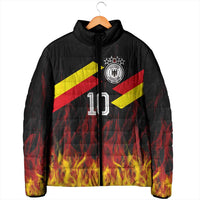 Custom Germany Football Padded Jacket Flames Dot Patterns Sport