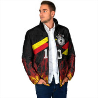 Custom Germany Football Padded Jacket Flames Dot Patterns Sport