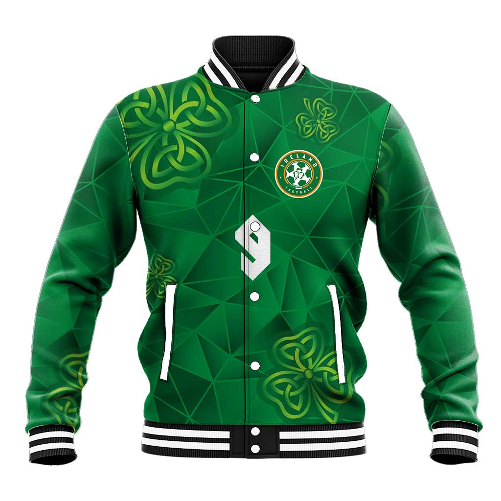 Custom Ireland Football Baseball Jacket Shamrock Celtic Geometric Sport