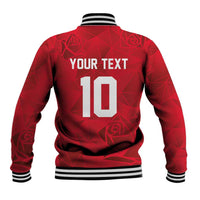 Custom England Rugby Baseball Jacket Roses Geometric Sport