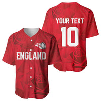 Custom England Rugby Baseball Jersey Roses Geometric Sport