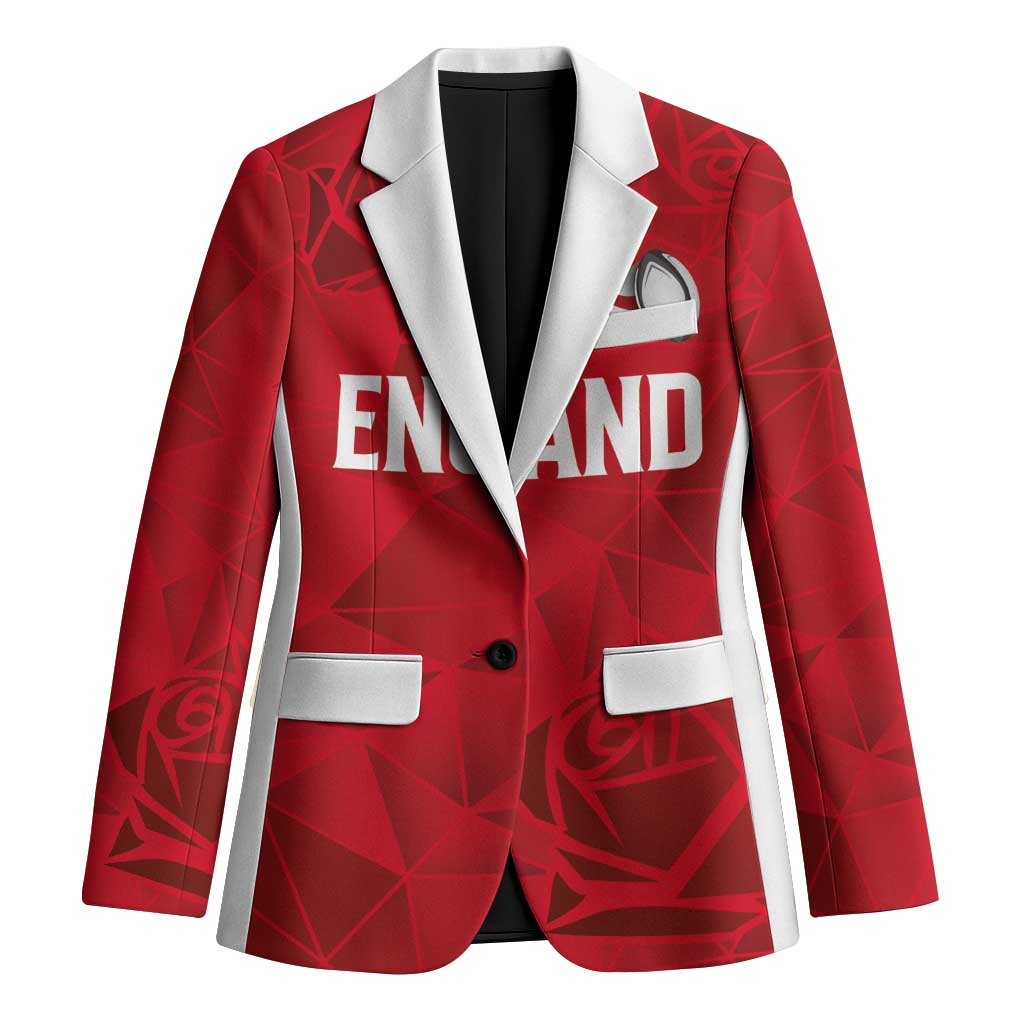 Custom England Rugby Blazer Roses Geometric Sport