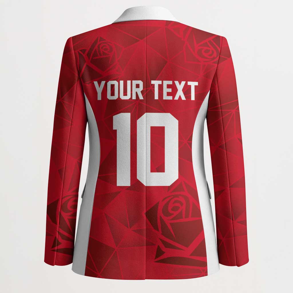 Custom England Rugby Blazer Roses Geometric Sport