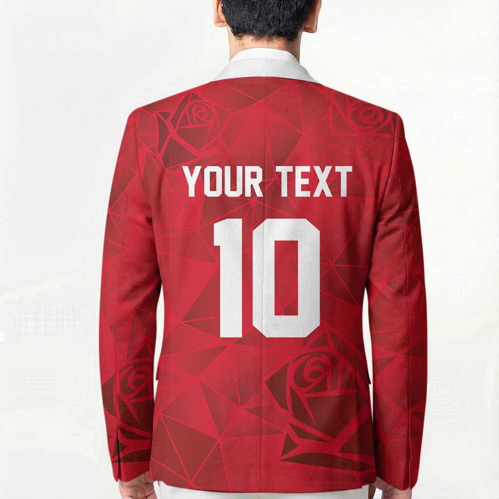 Custom England Rugby Blazer Roses Geometric Sport