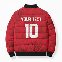 Custom England Rugby Bomber Puffer Jacket Roses Geometric Sport