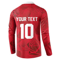 Custom England Rugby Button Sweatshirt Roses Geometric Sport