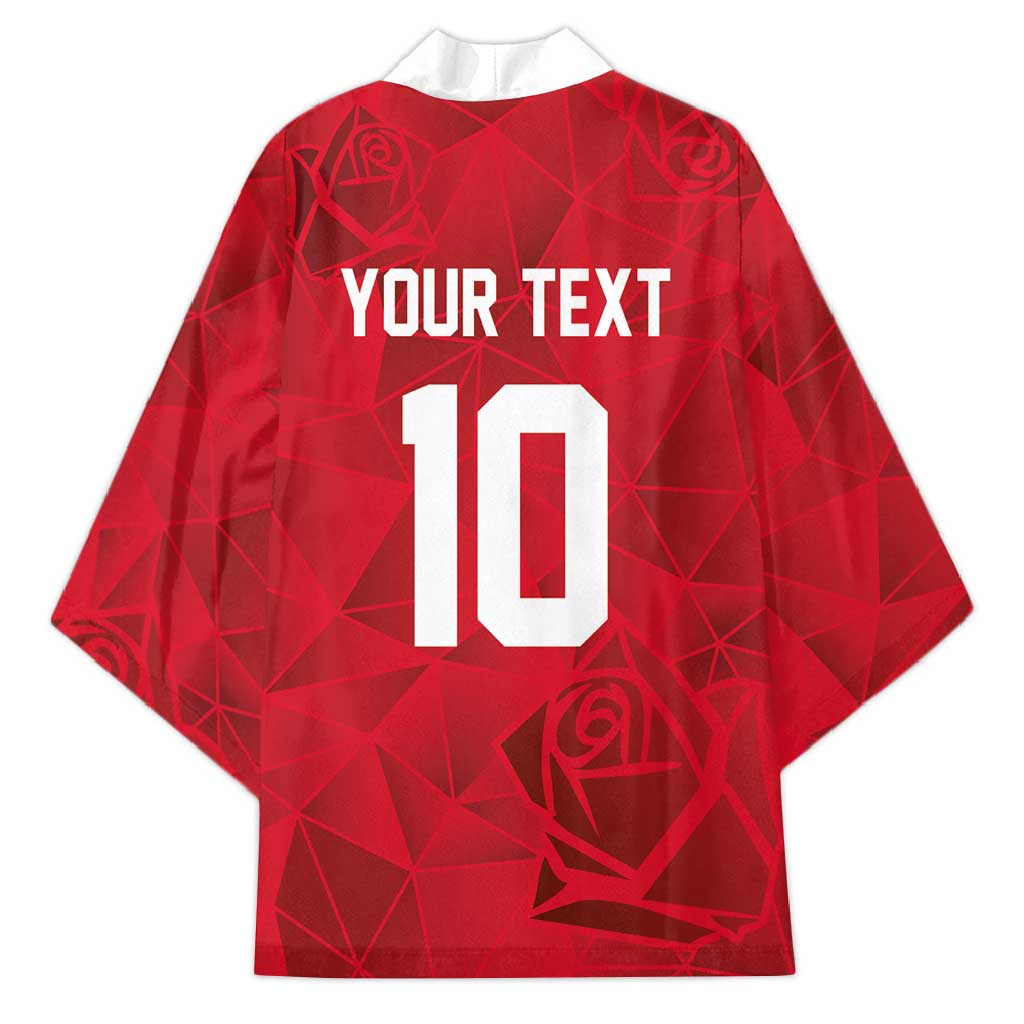 Custom England Rugby Kimono Roses Geometric Sport