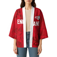 Custom England Rugby Kimono Roses Geometric Sport