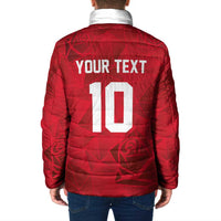Custom England Rugby Padded Jacket Roses Geometric Sport